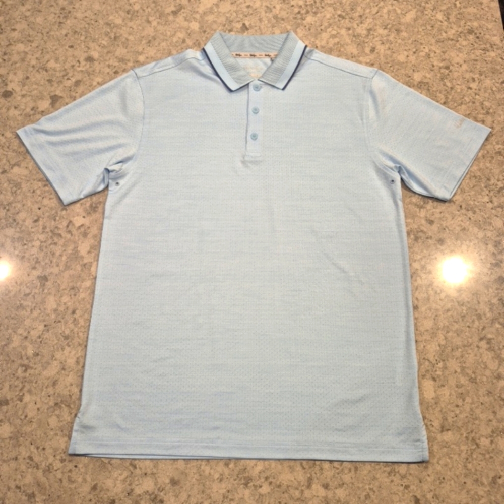 Walter Hagen Performance 11 Golf Polo Soft Blue Heather Athletic Fit Men's Small